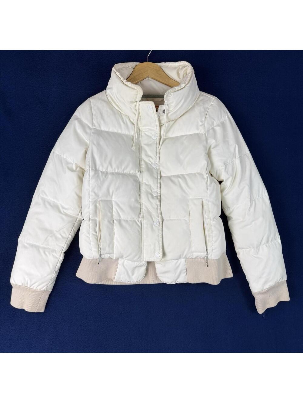 Juicy Couture Vintage Jacket Cropped Puffer Cream Women Small Y2K Streetwear